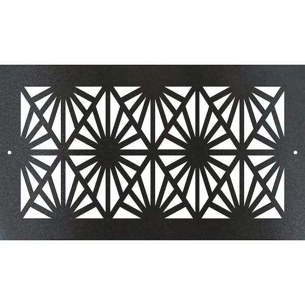 STELLAR Metal Screw-In Floor Register. Duct Opening 6x12 (Overall 8x14) - Sunburst Design
