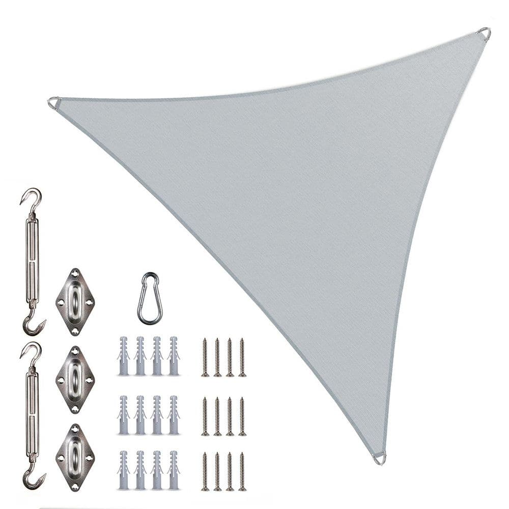 20 ft. x 20 ft. x 20 ft. Triangle Pro Ring Sun Shade Sail with Hardware Kit-Grey price history on PriceWatchPro