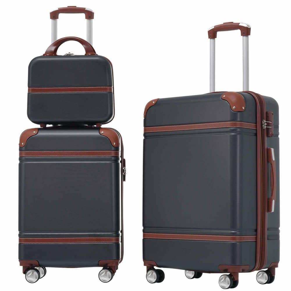 3-Piece Black Hardshell and Cosmetic Case Spinner Luggage Set with TSA Lock Lightweight price history on PriceWatchPro