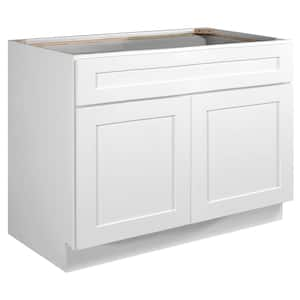 Brookings Plywood Ready to Assemble Shaker 42x34.5x24 in. 2-Door Base Kitchen Cabinet Sink in White