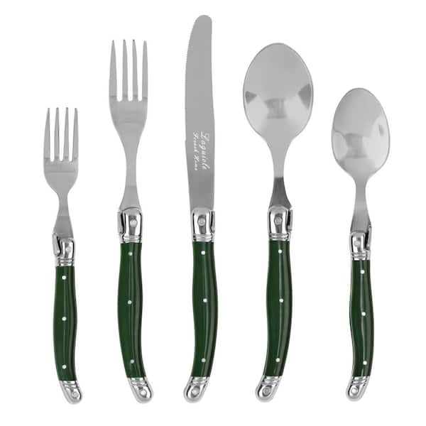 Laguiole Connoisseur 20-Piece 18/10 Stainless-Steel Resin Douglas Fir Flatware Set