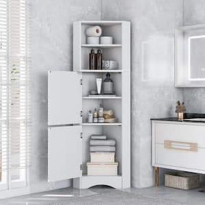White Space Saving Storage Side Cabinet for Bathroom, Kitchen and Living Room