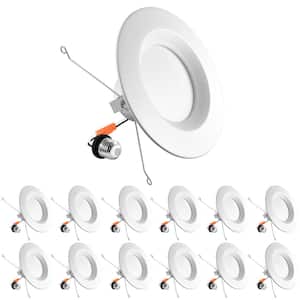 5/6 in. Can Light 14W to 90W 5-Color Selectable Dimmable Smooth Trim Remodel Integrated LED Recessed Light Kit (12-Pack)