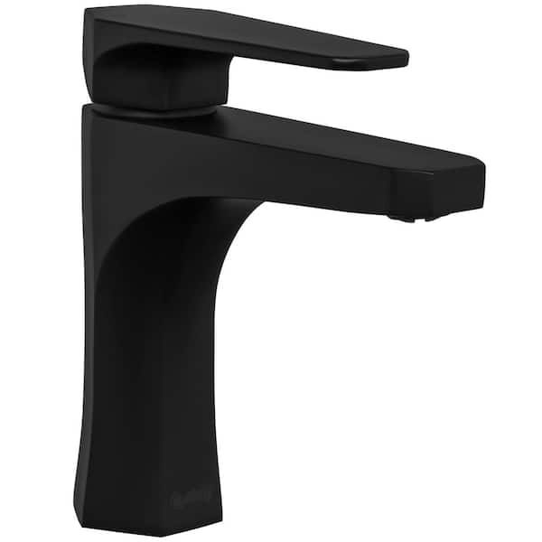 AKDY Single Hole Single-Handle Bathroom Faucet in Matte Black