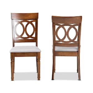 Lucie Grey and Walnut Brown Upholstered Dining Chair (Set of 2)