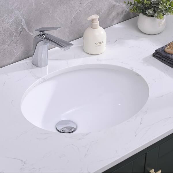 YASINU Aquatica 18 in. x 15 in. Oval Vitreous China Undermount
