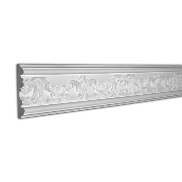 American Pro Decor 7/8 in. x 5-1/8 in. x 94-1/2 in. Floral Polyurethane Panel Moulding Pro Pack 31-1/2 LF (4-Pack)