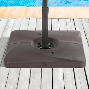 Heavy-Duty Cantilever Base Patio Umbrella Base From 8 ft. x 12 ft. Up to 320 lbs. in Dark Brown