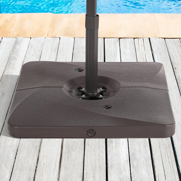 Sonkuki Heavy-Duty Cantilever Base Patio Umbrella Base From 8 ft. x 12 ft. Up to 320 lbs. in Dark Brown
