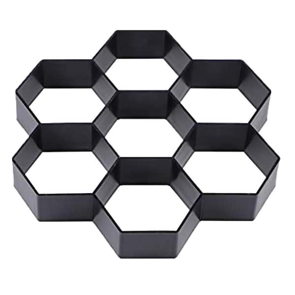 11.4 x 11 x 1.7 in. Hexagon Pavement Mold Reusable Walk Path Maker Concrete Cement Mold for DIY Garden Pathway