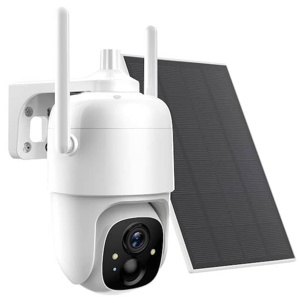 Solar Powered 2K 3MP Outdoor Security Camera with 355° View, Color Night Vision, IP65, PIR Sensing, 2-Way Talk, WiFi