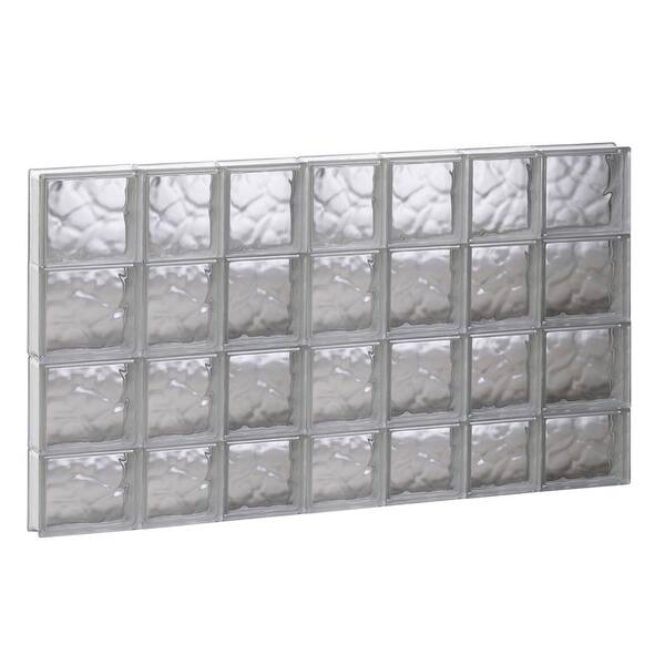 Clearly Secure 44.25 in. x 29 in. x 3.125 in. Frameless Wave Pattern Non-Vented Glass Block Window