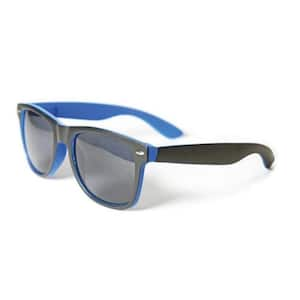 Retro Black Frame with Bright Blue Accent Sunglasses