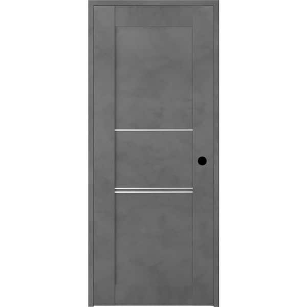 Belldinni Vona 32 in. x 80 in. Left-Hand Dark Urban Textured Solid Core Wood Single Prehung Interior Door