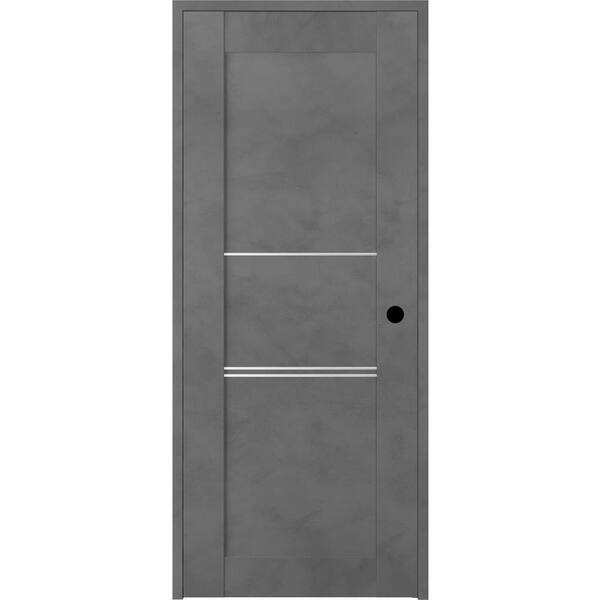 Belldinni Vona 36 in. x 80 in. Left-Hand Dark Urban Textured Solid Core Wood Single Prehung Interior Door