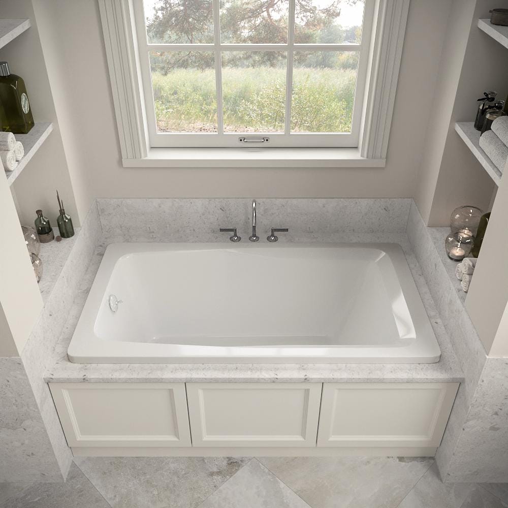 60'' x 32'' Glossy White Acrylic Soaking Drop-In Bathtub