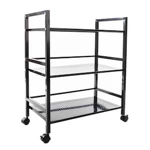 Widen 3-Tier Iron Multi-functional Storage Cart in Black steel 13028940 ...