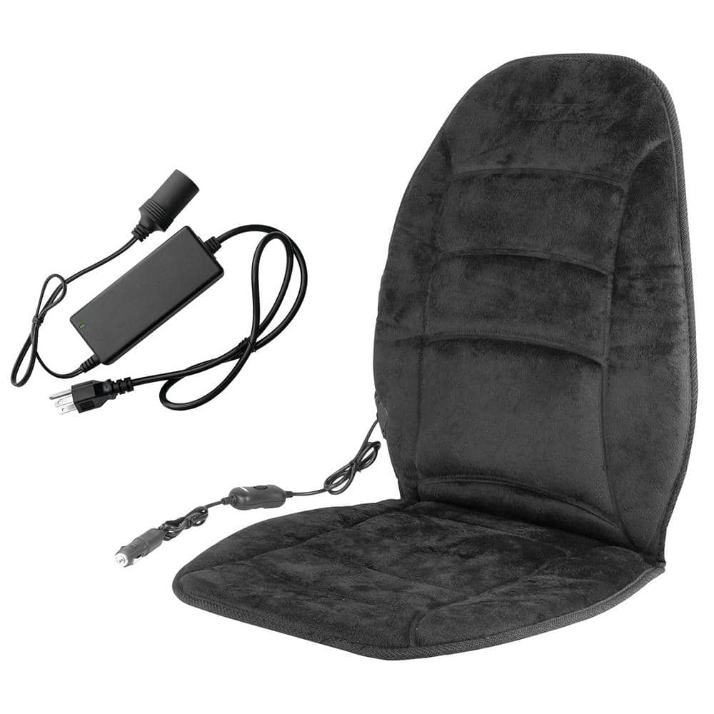 Universal Car Seat Heater Warmer with Super Soft Velour Providing A Fast Warming Controller 12V Heated Seat Cushion Black