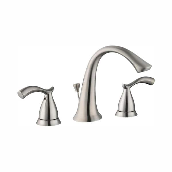 Glacier Bay Edgewood 8 in. Widespread 2-Handle High-Arc Bathroom Faucet in Brushed Nickel