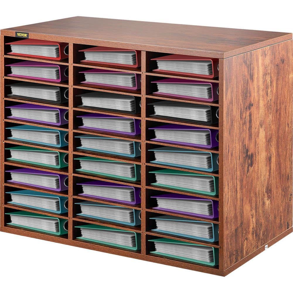 Contender Wooden Paper and Puzzle Organizer, File Sorter, Ideal for Home,  Office, Classroom, 8 Tier Adjustable Shelves Office Storage Unit [  Removable Shelves]