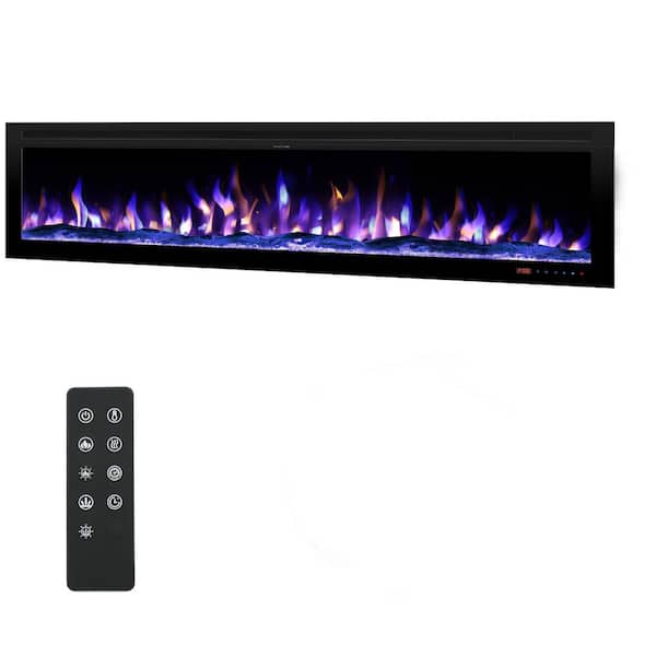 Prismaster ...keeps your home stylish 60 in. Electric Fireplace Inserts, with Mixed Flame Colors, Brightness and Speed Adjustment, Timer, Thermostat, Black