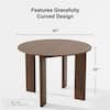 Dovelina 42 in. Natural Oak Wood Walnut Color 4 Legs Round Kitchen Table Dining Table Seats 4 HD-24092913
