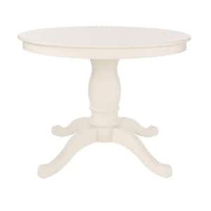 Ivory Wood Round Dining Table for 4 (41.7 in. L x 29 in. H)