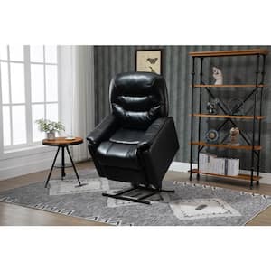 Black Ergonomic Faux Leather Power Lift Elderly Recliner Chair with 8-Point Massage