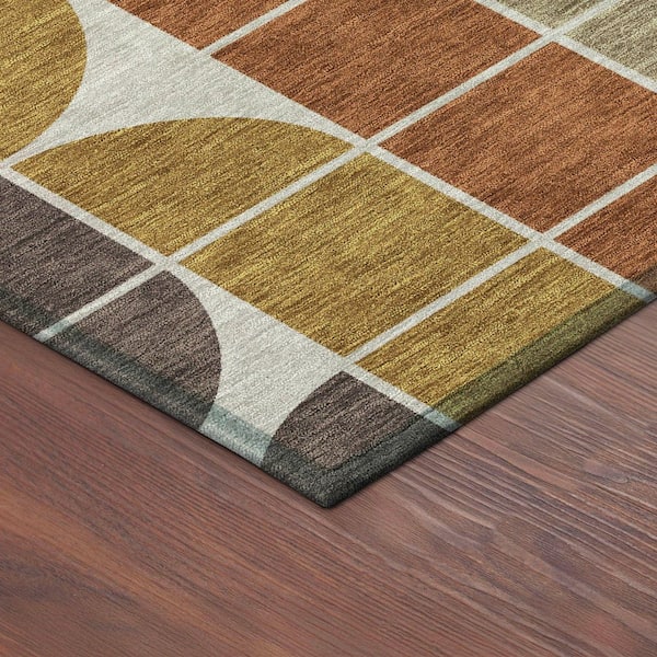 Chantille Machine Washable Indoor/Outdoor Abstract ACN2418 Coffee 2 ft. x 3 ft. Accent Rug