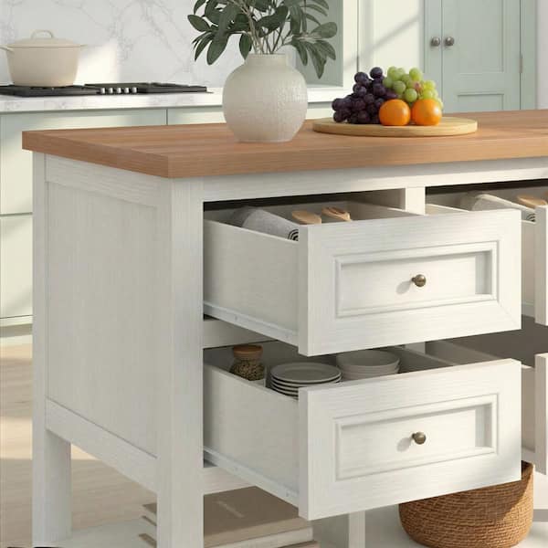 Walker Edison Furniture Company Modern Free-Standing White Wood 52