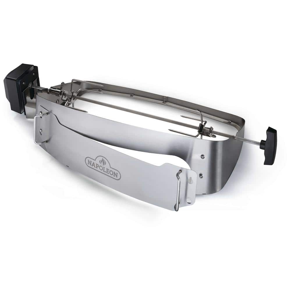 Heavy-Duty Stainless Steel Cordless Rotisserie Kit for Portable Grills
