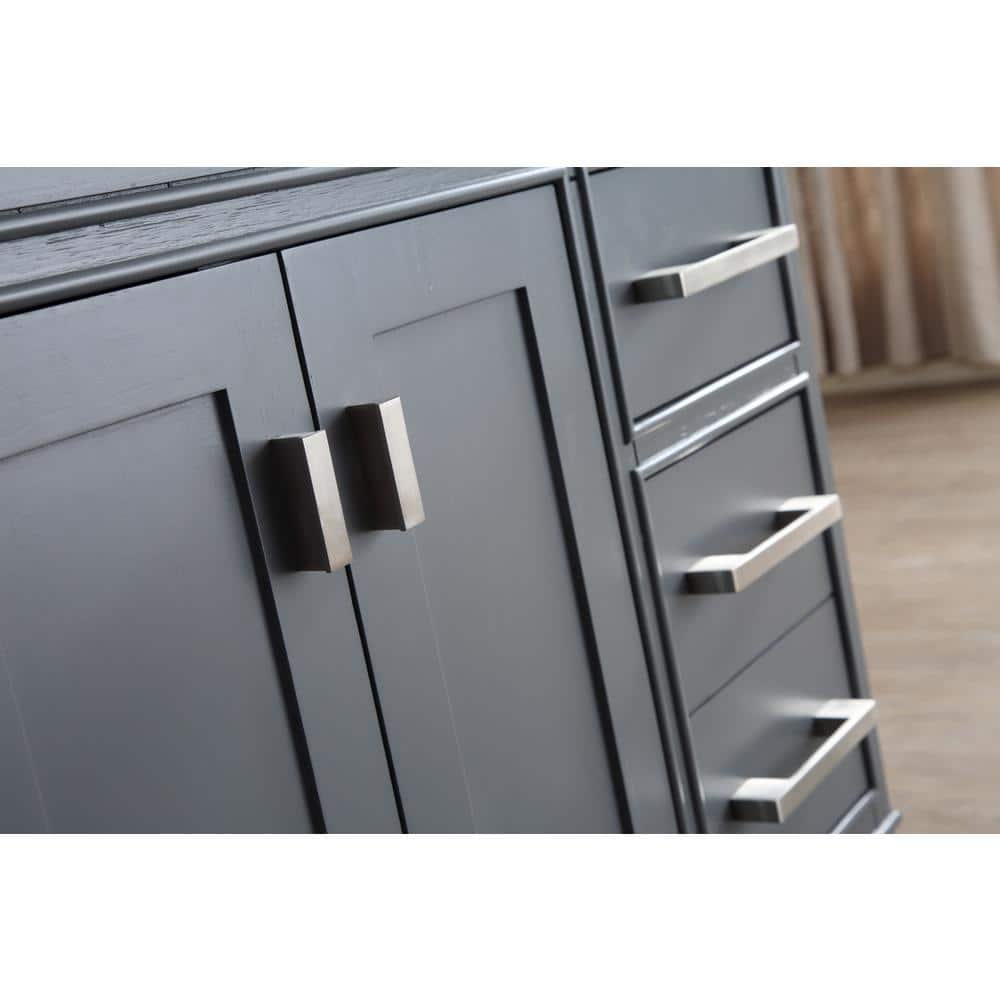 Danny 42" Maple Gray Solid Wood Bathroom Vanity with Carrara Marble Top