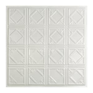 Ludington 2 ft. x 2 ft. Lay-In Tin Ceiling Tile in Gloss White (20 sq. ft./case)