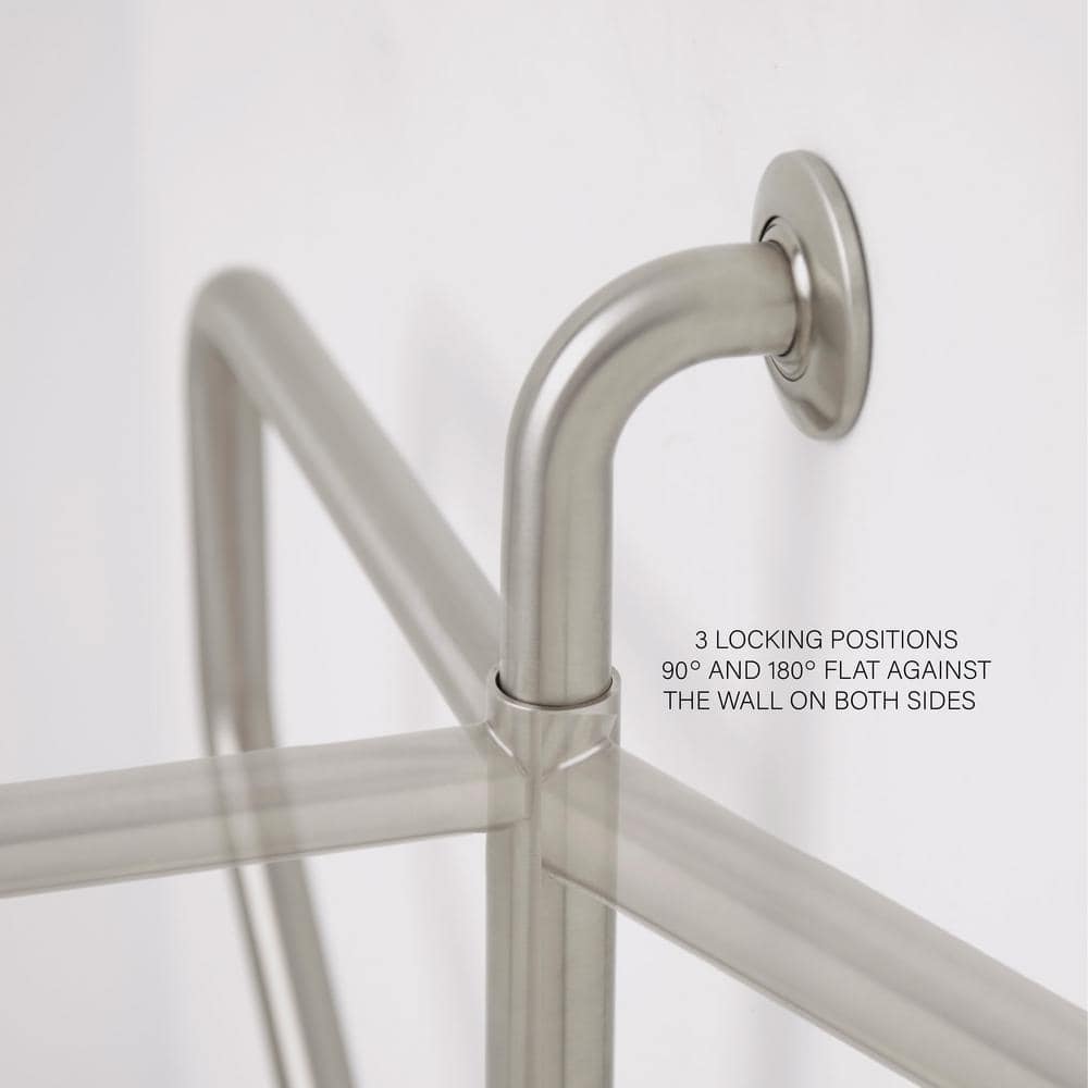 Polished Stainless Steel Wall Mounted Swing Up Grab Bar