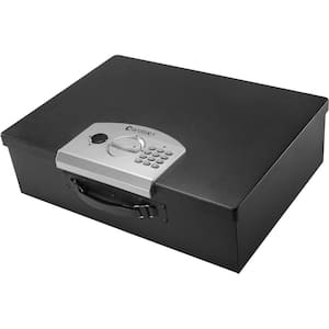 0.63 cu. ft. Steel Safe Digital Portable Keypad Lock Box, Black