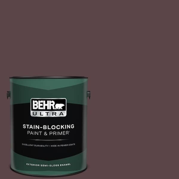 BEHR ULTRA 1 gal. #BNC-31 Mahogany Spice Semi-Gloss Enamel Exterior Paint & Primer