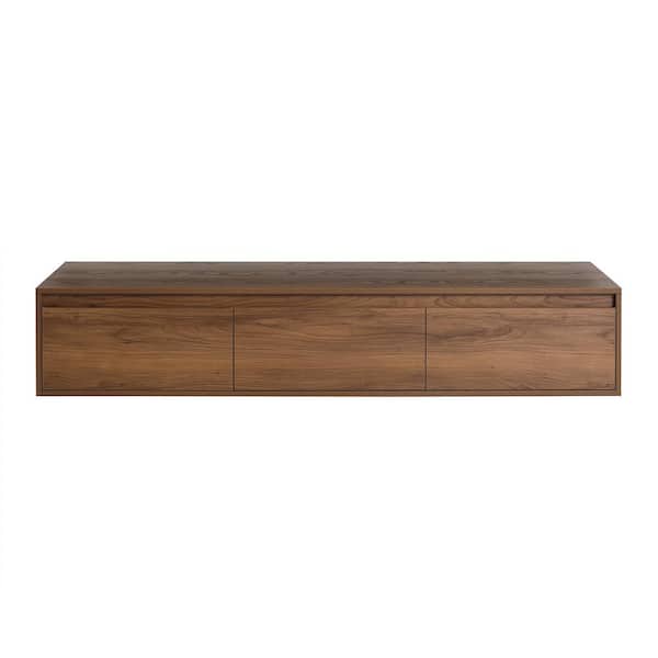 Jacques 58.69 in. W x 17.94 in. D x 11 in. H Floating Bath Vanity Cabinet Without Top in Brown Ebony Assembled