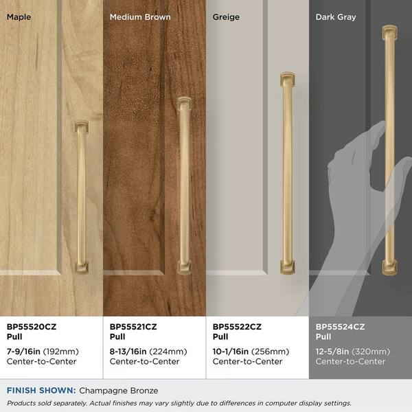Amerock Surpass 12-5/8 in. (320mm) Center-to-Center Champagne