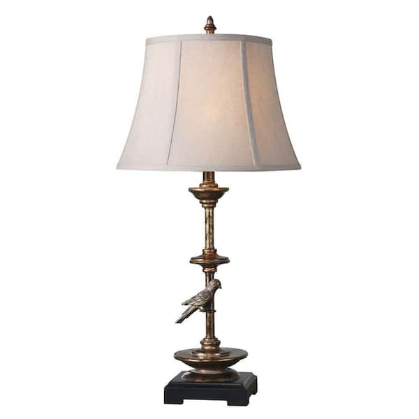 Global Direct 33 in. Antiqued Gold Leaf Table Lamp