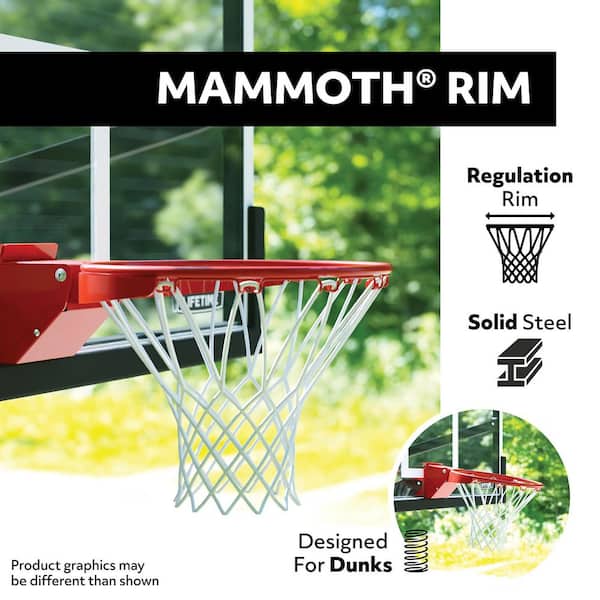 Lifetime 60 in. Tempered Glass Mammoth Bolt Down Basketball Hoop