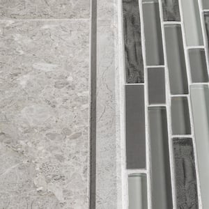 Knight Grey .75 in. x 12 in. Honed Marble Wall Pencil Tile (1 Linear Foot)