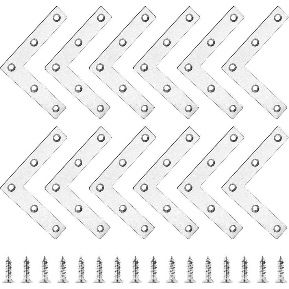 3. 1x3. 1 Stainless Steel L Shape Flat Corner Brackets Repair Plates for Wood Furniture Cabinet 12-Pack price history on PriceWatchPro