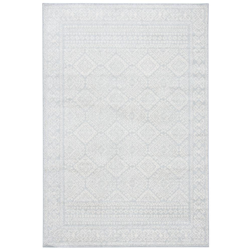 Tulum Light Gray/Ivory 6 ft. x 9 ft. Border Geometric Diamonds Area Rug price history on PriceWatchPro
