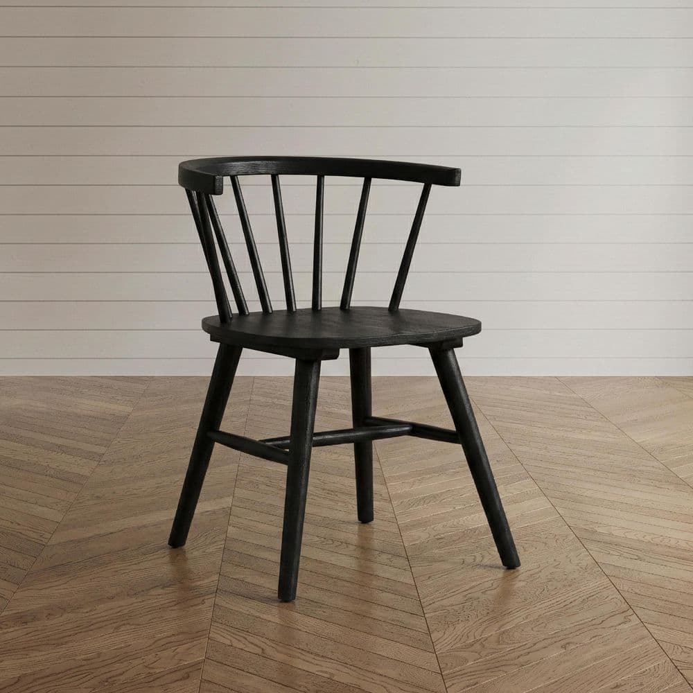 Furniture of America Veneten Black Wood Dining Chairs (Set of 2