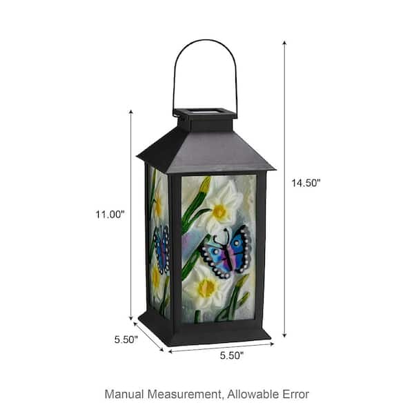Glitzhome 11 in. H Multi-Colored Stylish Textured Glass with Glitzhome 11 in. H Multi-Colored Stylish Textured Glass with