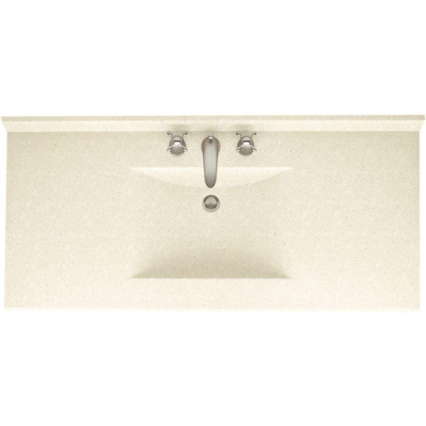 Swan Contour 43 in. W x 22 in. D Solid Surface Vanity Top with Sink in Pebble