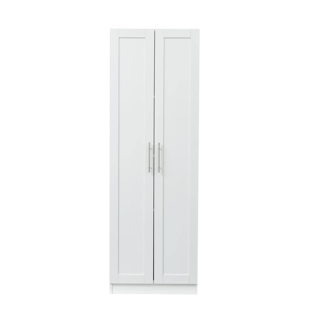 70.87 in. High Wardrobe and Kitchen Cabinet with 2-Doors and 3-Partitions t