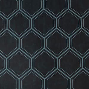 Hexagon Blue Geometric Paper Non-Pasted Removable Wallpaper