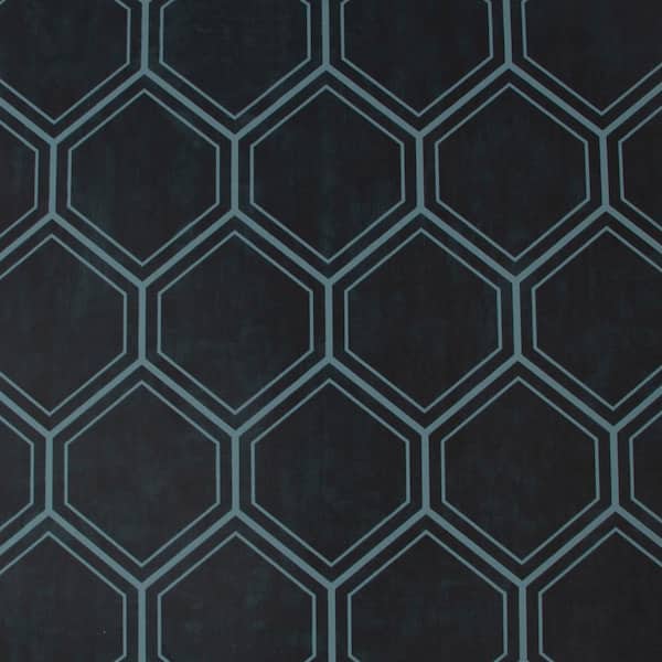 Superfresco Easy Hexagon Blue Geometric Paper Non Pasted Removable Wallpaper