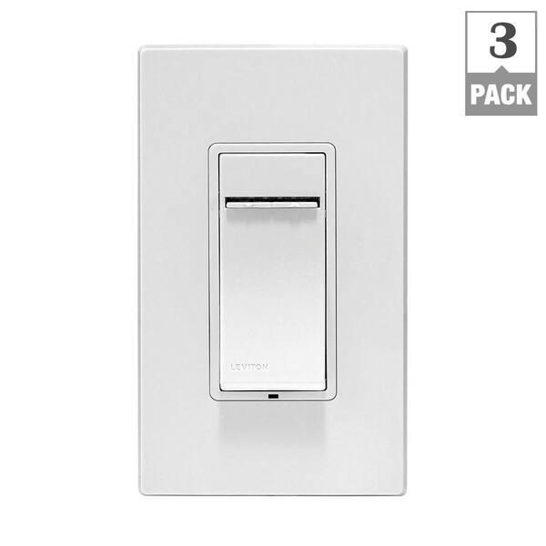 Leviton Decora Z-Wave Controls 3-Way/Remote Scene Capable Locator Universal LED Dimmer, White/Ivory/Light Almond (3-Pack)